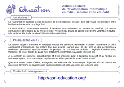 Association ASRI éducation - Affiche 02